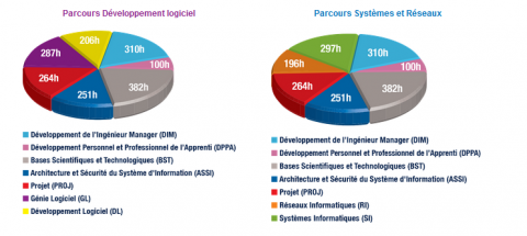 Répartition des enseignements par groupes de matières INFRES