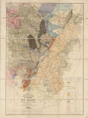 Carte géologique de l’arrondissement d’Alais en 1845