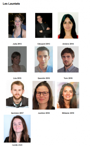 Les lauréats de l'aide à l'excellence
